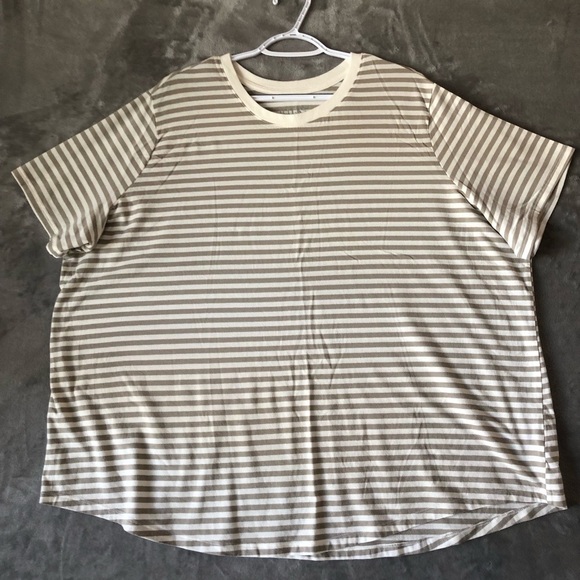 Terra Sky Set of 2 T-Shirts 3XL & 2XL Stripes Crewneck Short Sleeve Plus Size - Picture 2 of 14